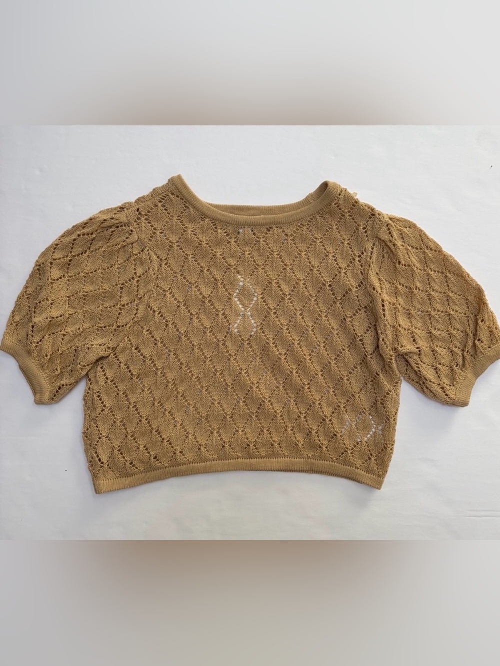 NWT And Now This Mustard Knit Lace Crop Top | Size: M